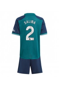 Arsenal William Saliba #2 Jalkapallovaatteet Lasten Kolmas peliasu 2023-24 Lyhythihainen (+ Lyhyet housut)